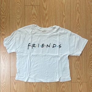 White FRIENDS Graphic cropped T-Shirt | Size S
